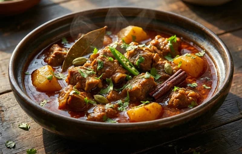 Khasi Mansa Jhola, Bihari Arna and Baigana Bhaja - Recipe 1