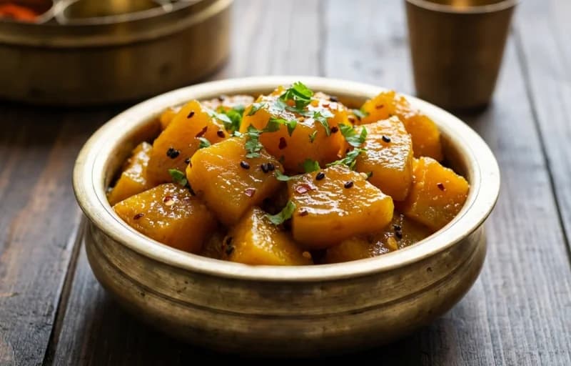 Poori with Khatta Meetha Kaddu Sabzi - Recipe 2