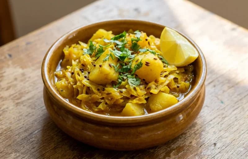 Kobi Bateta nu Shaak, Jowar Bhakri and Punjabi Kadhi Pakora - Recipe 1