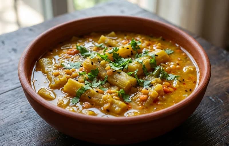 Steamed Basmati Rice, Kol Posolar Khar and Bhendir Sorsori - Recipe 2