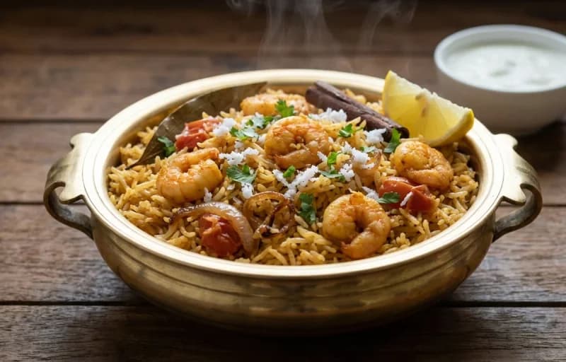 Kolambi Bhaat with Sol Kadhi - Recipe 1