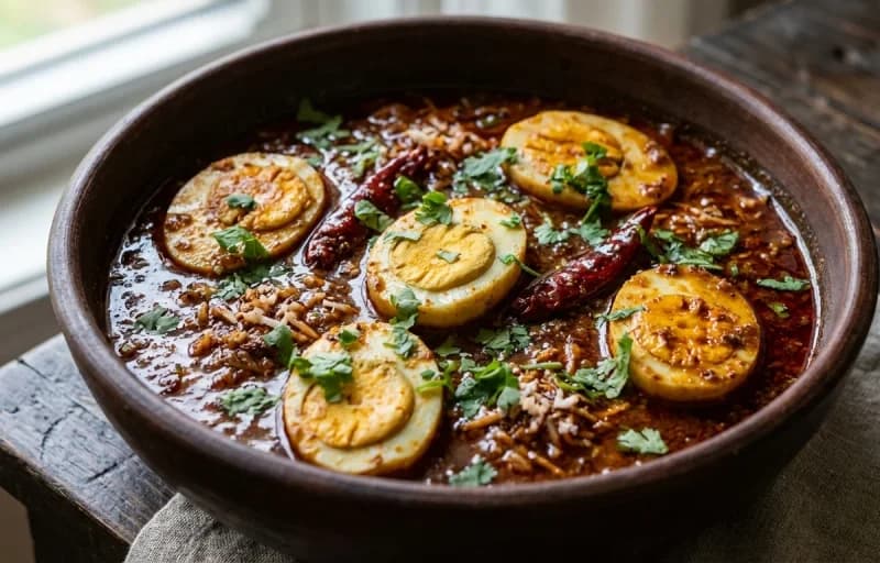 Kolhapuri Anda Masala, Chapati and Taak - Recipe 1