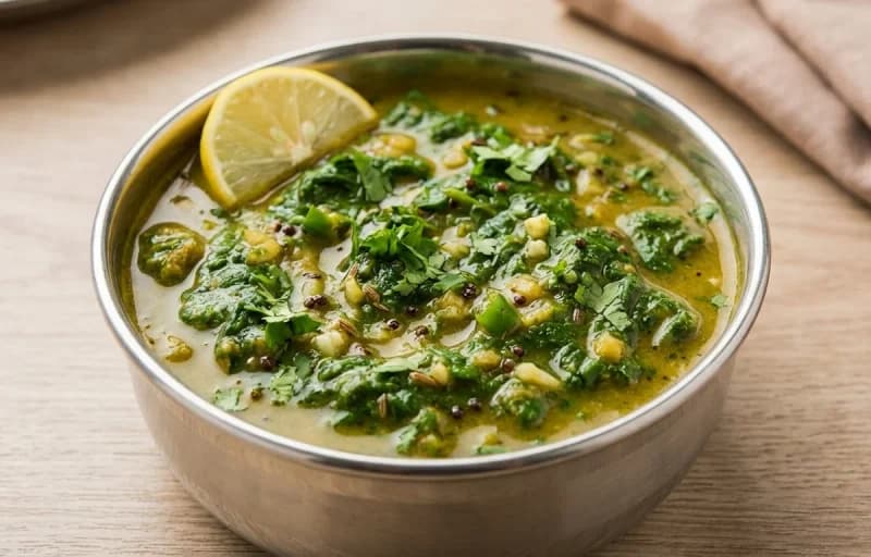 Kolmi nu Shaak, Sada Bhaat and Roasted Papad - Recipe 1