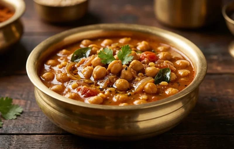 Kondakadalai Kozhambu, Steamed Basmati Rice and Beans Poriyal - Recipe 1