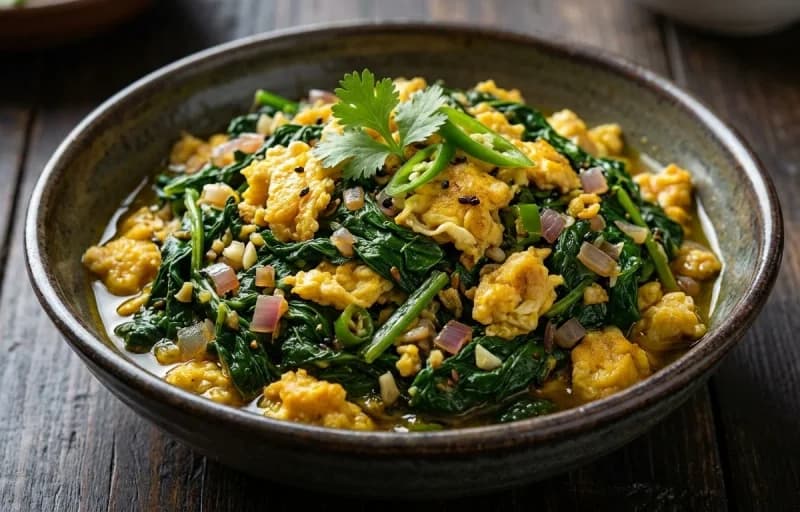 Koni aru Lai Xaak Bhaji with Roti - Recipe 1