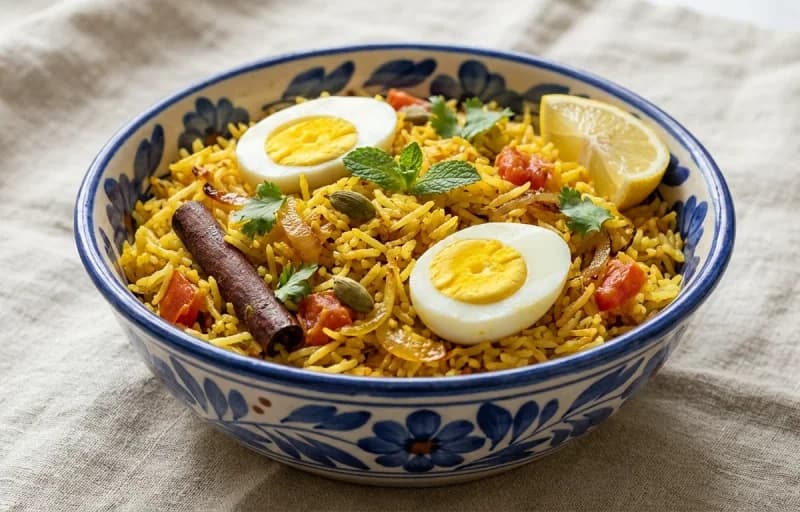 Konkani Egg Pulao, Cucumber Raita and Roasted Papad - Recipe 1