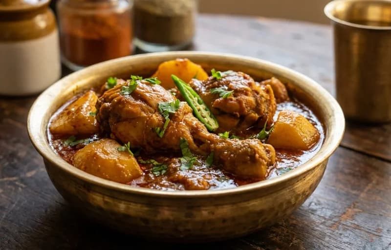 Kukuda Kassa, Roti and Kachumber Salad - Recipe 1