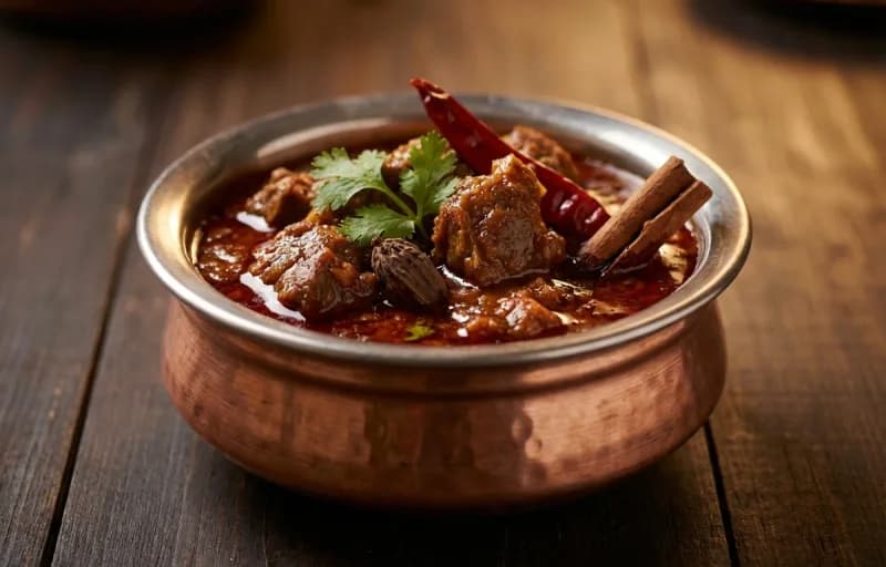 Laal Maas, Missi Roti and Onion Salad - Recipe 1