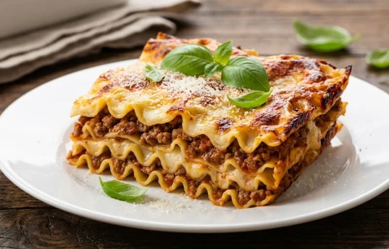 Lasagna Bolognese, Garlic Bread and Garden Salad - Recipe 1