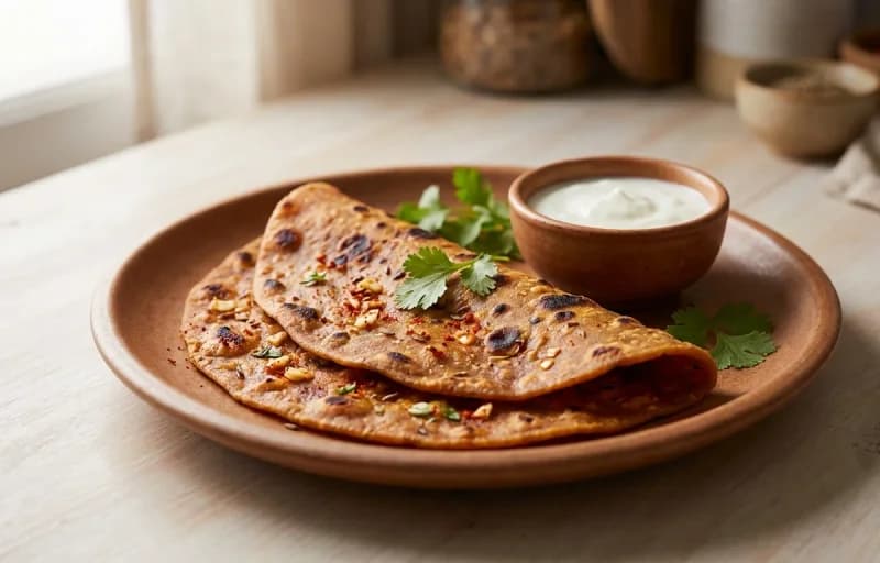 Lasan ni Chutney Thepla with Boiled Egg - Recipe 1