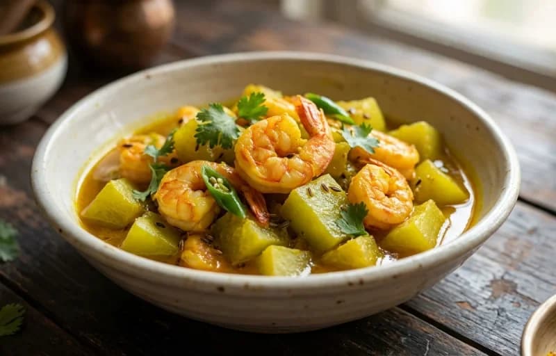 Lau Chingri with Steamed Basmati Rice - Recipe 1