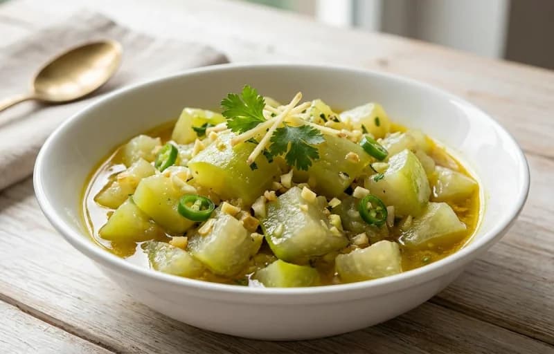 Steamed Basmati Rice, Lau Khar and Tita Karela Bhaji - Recipe 2