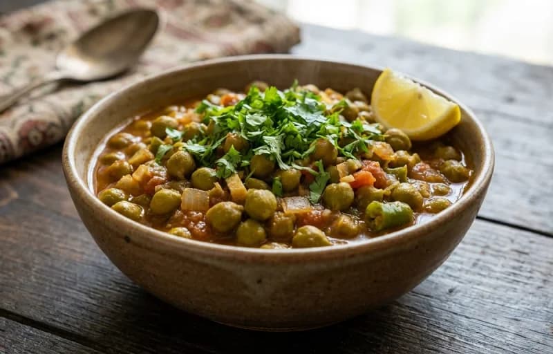 Lila Chana nu Shaak with Puri - Recipe 1