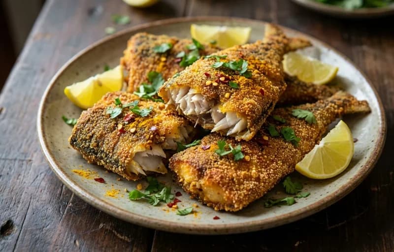 Mackerel Rava Fry, Steamed Basmati Rice and Dal Tadka - Recipe 1