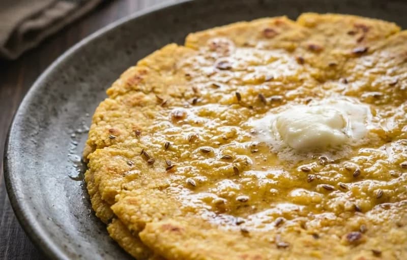 Matar Mangodi Sabzi with Makki di Roti - Recipe 2