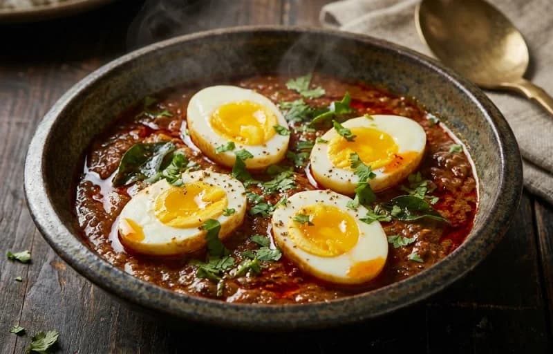 Malvani Egg Curry, Maharashtrian Amboli and Coconut Chutney - Recipe 1