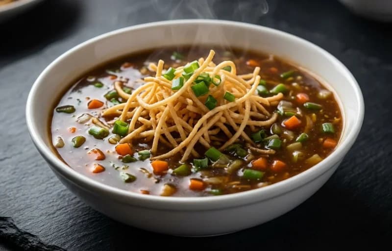 Manchow Soup with Egg Hakka Noodles - Recipe 1