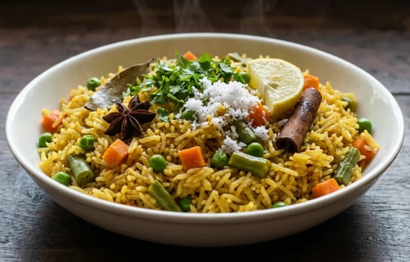 Mangalorean Vegetable Pulao with Coconut Raita - Recipe 1