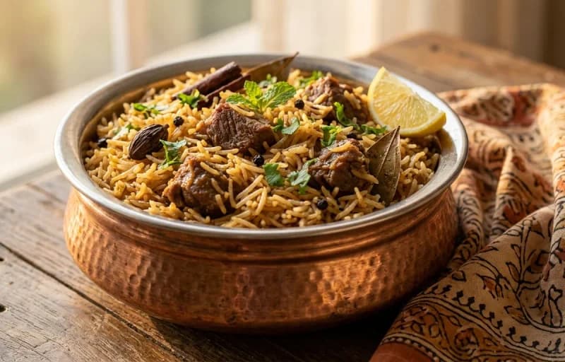 Marwari Mutton Pulao with Boondi Raita - Recipe 1