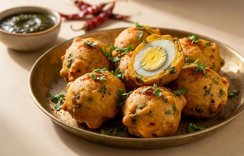 Masala Egg Pakora with Mint Chutney - Recipe 1