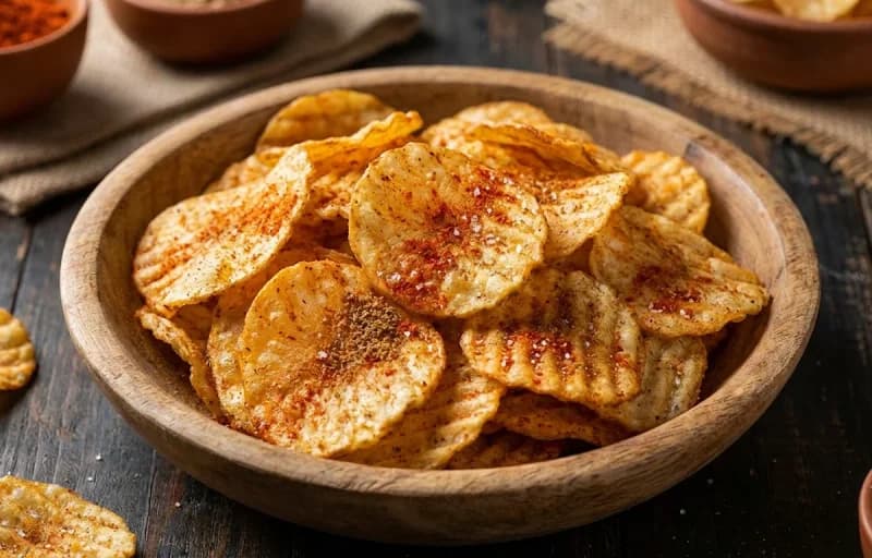Masala Potato Chips with Green Chile Queso - Recipe 1