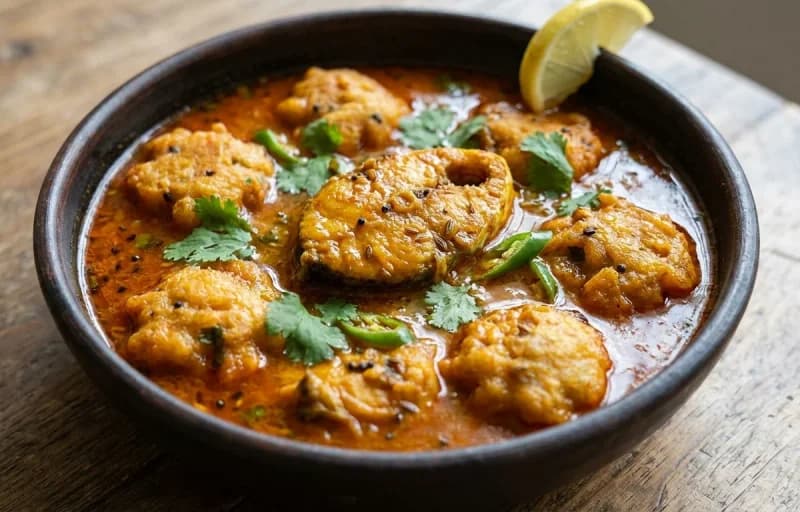 Masor Boror Tenga, Joha Rice and Aloo Pitika - Recipe 1