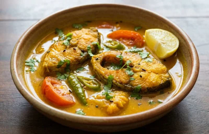 Masor Tenga, Steamed Basmati Rice, Masoor Dal Tadka and Aloo Pitika - Recipe 1