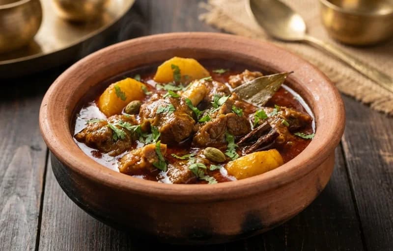 Mati Handi Mansa with Roti - Recipe 1