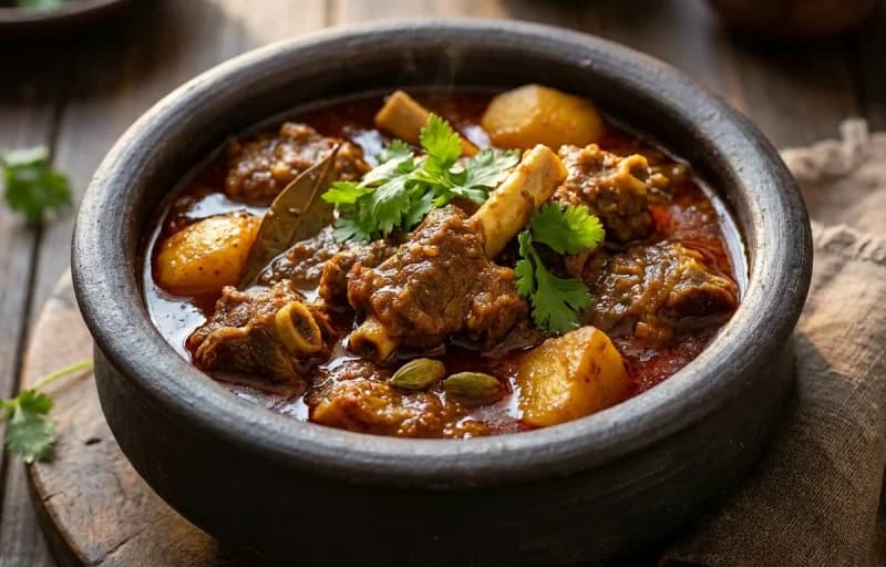 Mati Handi Mutton, Bihari Arna and Kachumber Salad - Recipe 1