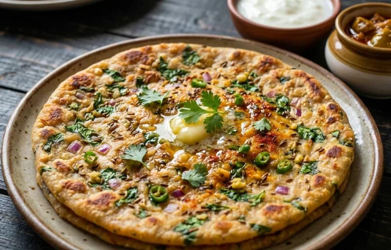 Methi Koki with Tomato Chutney - Recipe 1