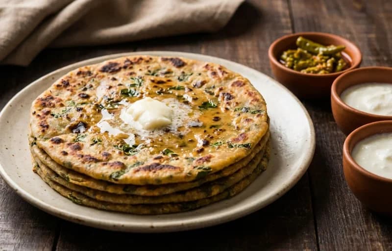 Methi Paratha with Lemon Pickle - Recipe 1