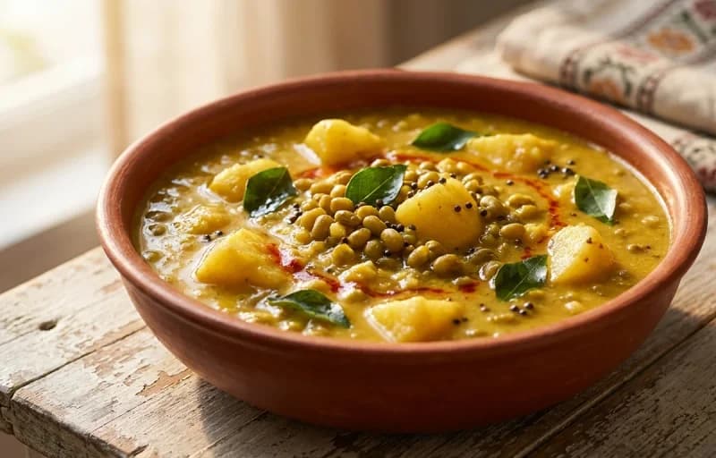 Steamed Basmati Rice, Mooga Gashi and Batate Song - Recipe 2