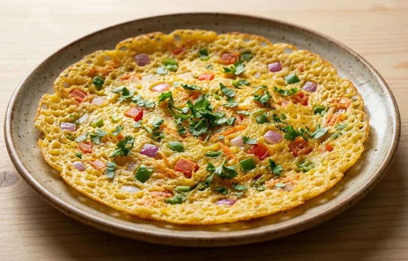 Moong Dal Cheela with Vegetables