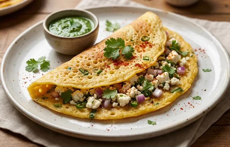 Moong Dal Cheela with Paneer Bhurji - Recipe 1