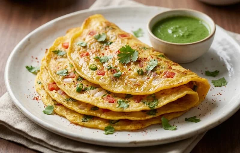 Moong Dal Chilla with Tamarind Chutney - Recipe 1