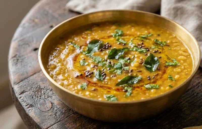 Moongachi Amti, Steamed Basmati Rice and Bhendichi Bhaji - Recipe 1