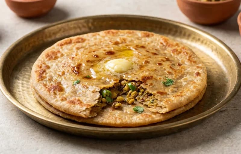 Moth Dal Paratha with Mango Pickle - Recipe 1