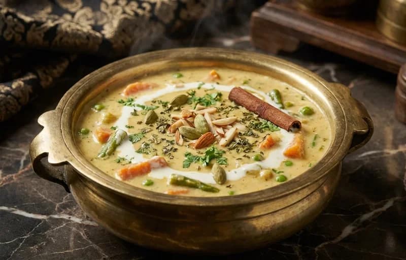 Mughlai Vegetable Korma with Roghni Naan - Recipe 1