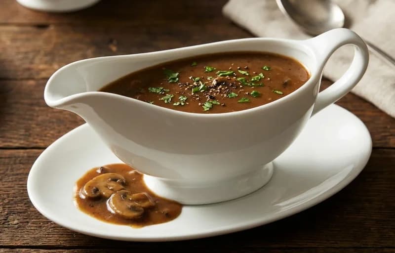 Salisbury Steak, Mushroom Gravy, Egg Noodles and Buttered Peas - Recipe 2
