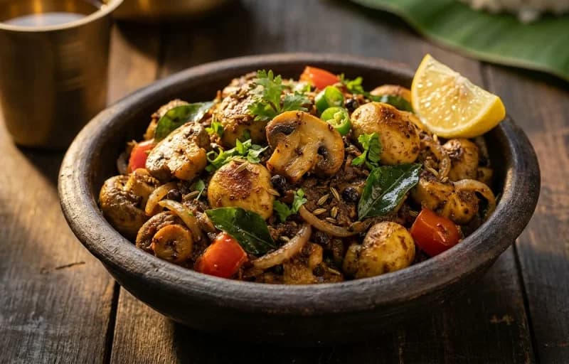 Mushroom Pepper Fry
