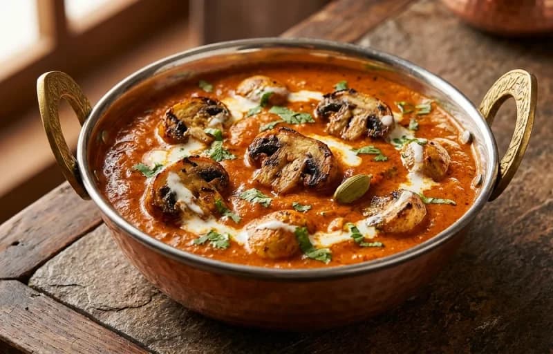 Mushroom Tikka Masala with Roomali Roti - Recipe 1