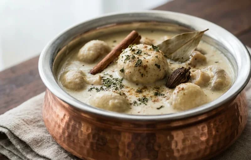 Mushroom Yakhni with Kashmiri Pulao - Recipe 1