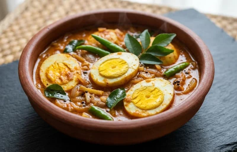 Matta Rice, Mutta Vevichathu and Moru Curry - Recipe 2