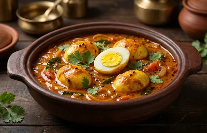 Rava Dosa, Muttai Curry and Onion Chutney - Recipe 2