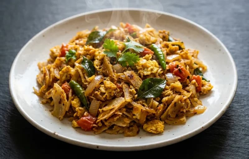 Muttai Kothu Parotta with Vegetable Salna - Recipe 1