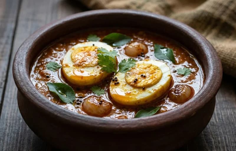 Muttai Kulambu, Ragi Dosa and Tomato Chutney - Recipe 1