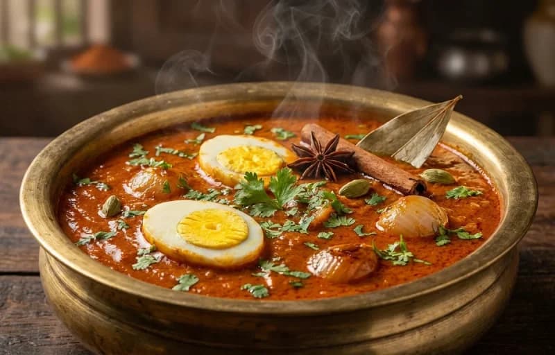 Muttai Salna, Chapati and Kachumber - Recipe 1