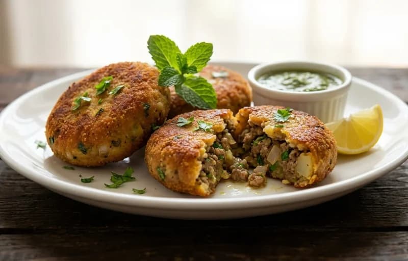 Mutton Keema Cutlet with Onion Raita - Recipe 1