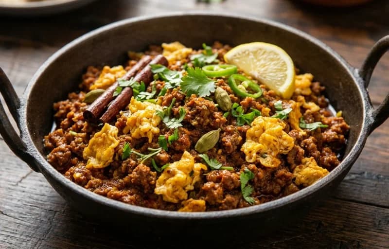 Mutton Keema Ghotala with Lavasa Bread - Recipe 1