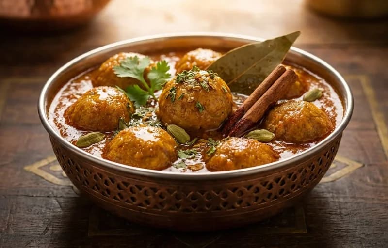 Mutton Kofta Curry with Kesar Pulao - Recipe 1